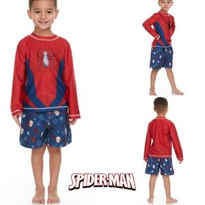 Toddler Marvel Spider-Man Summer 50+UPV Rash guard Swimsuit 2-Piece Set